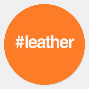 STICKER ROND CUIR HASHTAG