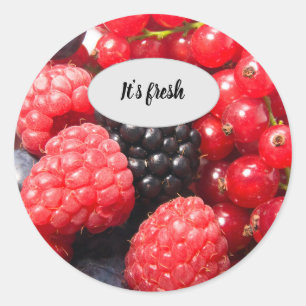 Sticker Rond Cuisine aux fruits frais texte photo