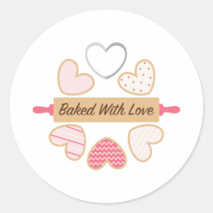 Sticker Rond Cuisiné Avec Amour