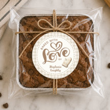 Cuisiné avec amour Gingham neutre Personnalisé