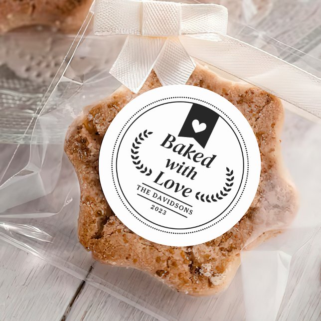 Sticker Rond Cuisiné avec amour Noël Cuisine de Noël (Créateur téléchargé)