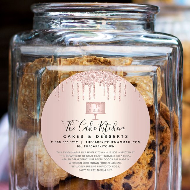 Sticker Rond Cuisine boulangerie Chef Rose Gold Parties scintil (Créateur téléchargé)