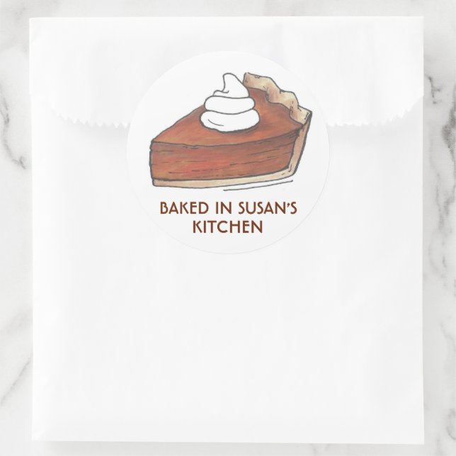 Sticker Rond Cuisine Citrouille Pie Slice Thanksgiving (Sac)