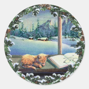 Sticker Rond CUISINE dans la FENÊTRE & WREATH par SHARON SHARPE