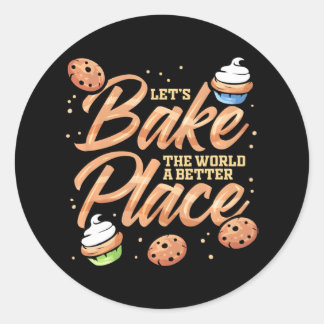 Sticker Rond Cuisine de biscuits pour chef pâtissier gâteau