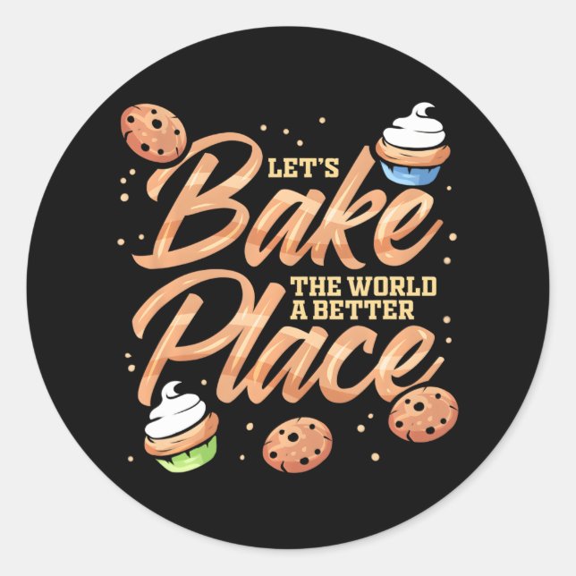 Sticker Rond Cuisine de biscuits pour chef pâtissier gâteau (Devant)