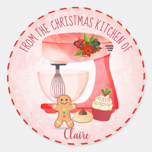 Sticker Rond Cuisine de cuisson Noël (Devant)