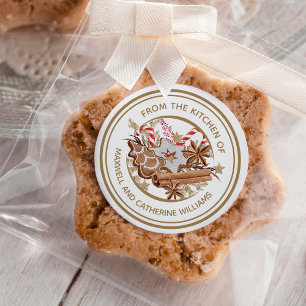 Sticker Rond Cuisine de Noël personnalisée Cuisine de vacances