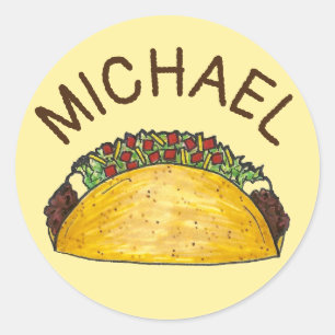 Sticker Rond Cuisine mexicaine personnalisée Taco