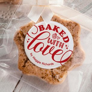 Sticker Rond Cuisine Personnalisée Cuite Avec Cuisine D'Amour