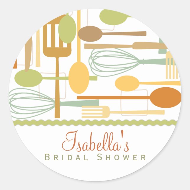 Sticker Rond Cuisine Ustensiles Cuisine Douche Favoriser Sticke (Devant)
