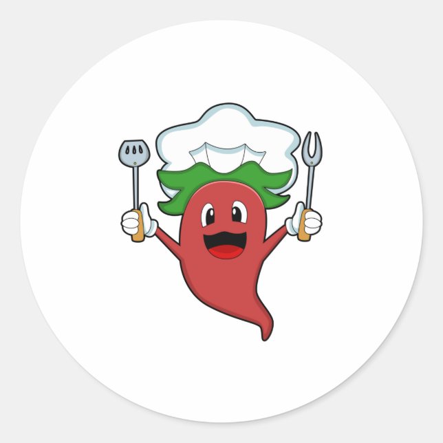 Sticker Rond Cuisinier de poivre Vegan (Devant)
