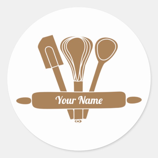 Sticker Rond Cuisinier traiteur sur mesure (Devant)