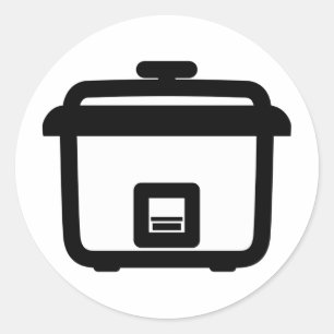 Sticker Rond Cuisinière de riz ~ Appliance de cuisine de style 
