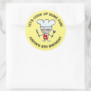 Sticker Rond Cuisinons des cuisines amusantes pour enfants Anni