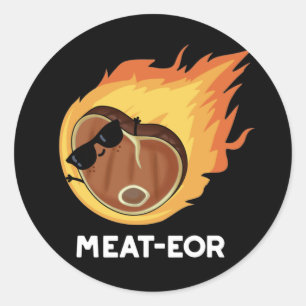 Sticker Rond Cuisson de viande ou de viande amusante Cuisson de
