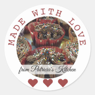 Sticker Rond Cuisson personnalisée de cuisine faite avec amour