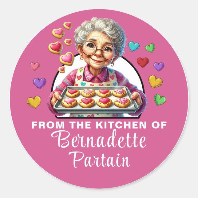 Sticker Rond Cuit avec amour (Devant)