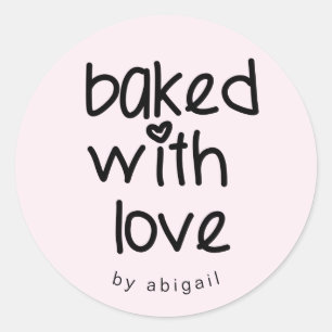 Sticker Rond Cuit avec amour - Couleur personnalisée