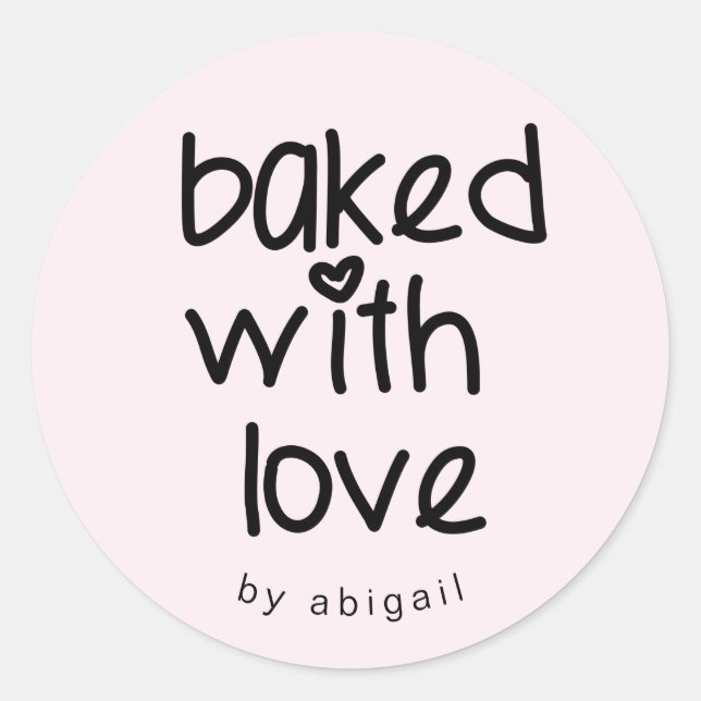 Sticker Rond Cuit avec amour - Couleur personnalisée (Devant)