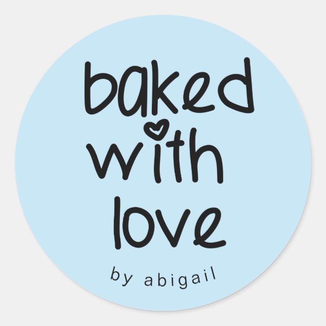 Sticker Rond Cuit avec amour - Couleur personnalisée (Devant)