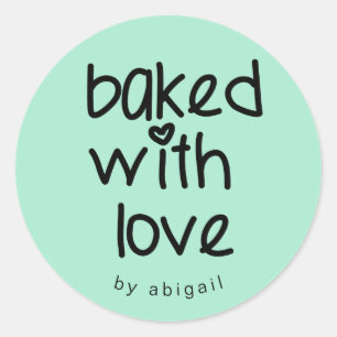 Sticker Rond Cuit avec amour - Couleur personnalisée