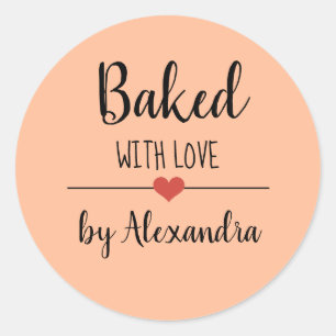 Sticker Rond Cuit avec amour nom orange