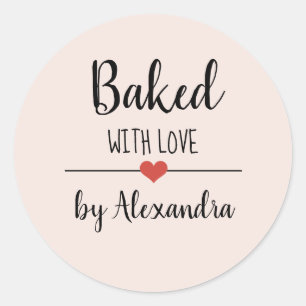 Sticker Rond Cuit avec amour nom rose roux