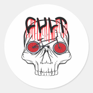 Sticker Rond Cult Bmx Halloween Costume Cadeau Pour Femmes Fill