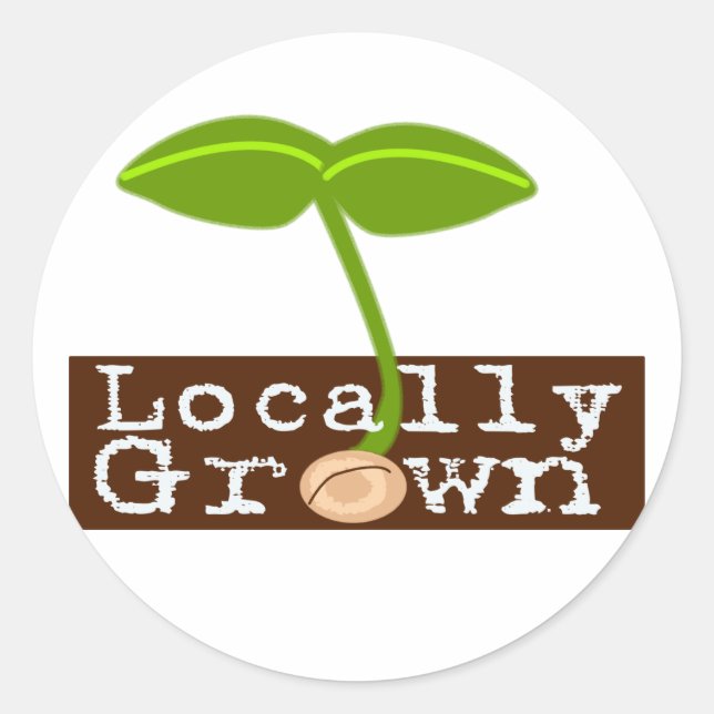 Sticker Rond Cultivé localement (Devant)