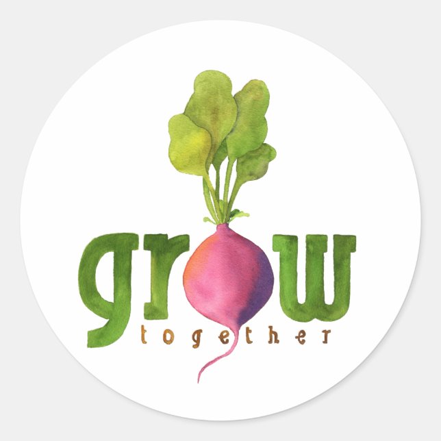 Sticker Rond Cultiver ensemble Radish (Devant)