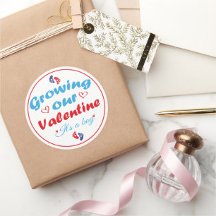 Sticker Rond Cultiver notre Saint Valentin C'est un garçon Nouv