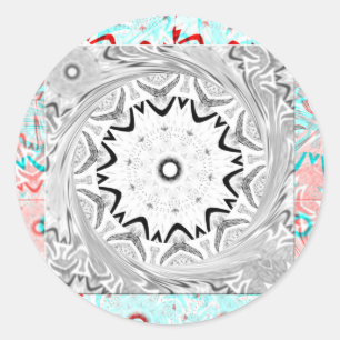 Sticker Rond Culture africaine dynamique : une fusion rose et c