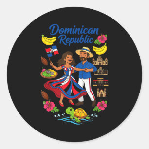 Sticker Rond Culture République dominicaine Danse Voyage