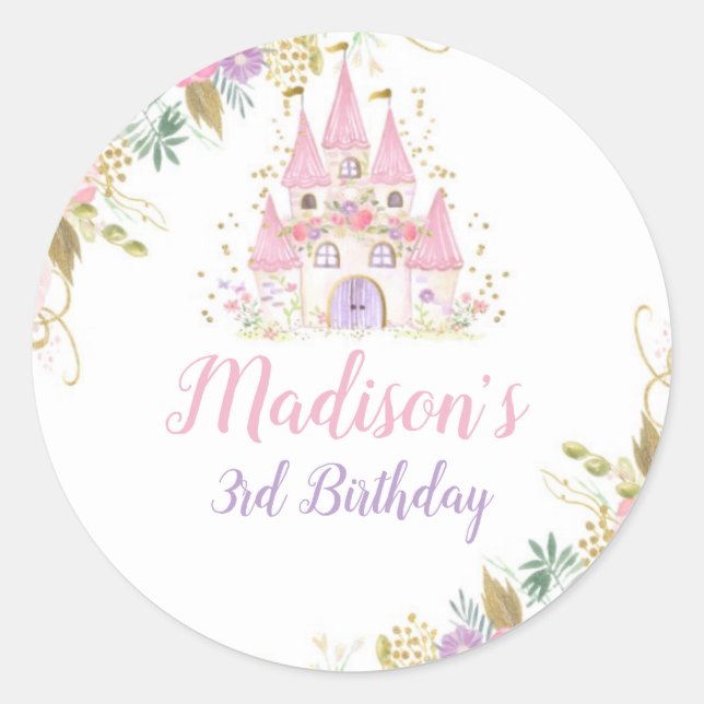 Sticker Rond Cumpleaños de la Princesa (Devant)
