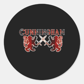 Sticker Rond Cunningham Clan Scottish Family Kilt Tan Lion