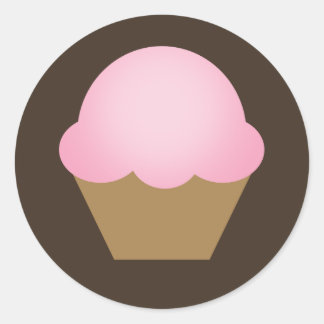 Sticker Rond Cupcake