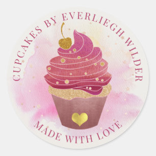 Sticker Rond Cupcake