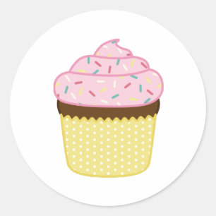 Sticker Rond Cupcake