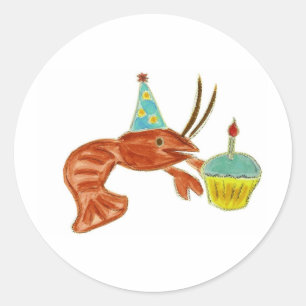 Sticker Rond Cupcake à l'écrevisse