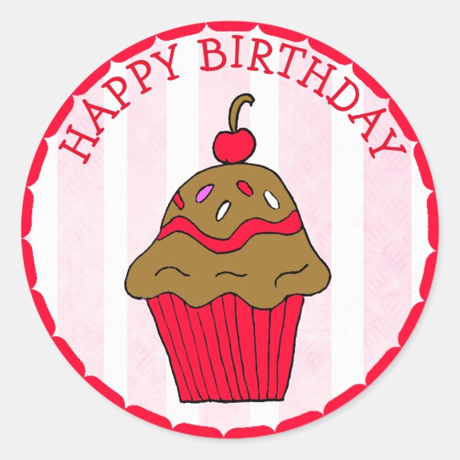 Sticker Rond Cupcake au chocolat (Devant)