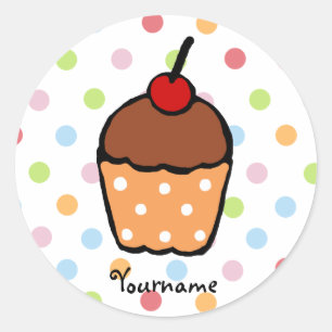 Sticker Rond Cupcake au chocolat sucré péronisé