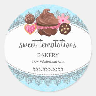 Sticker Rond Cupcake Cake Pops Boulangerie de biscuits Emballag
