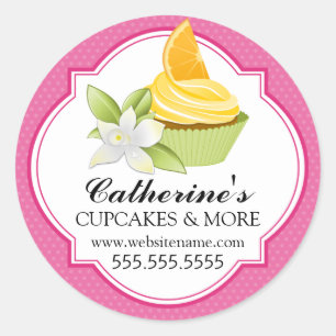 Sticker Rond Cupcake de pâtisserie en tranches d'orange Gourmet