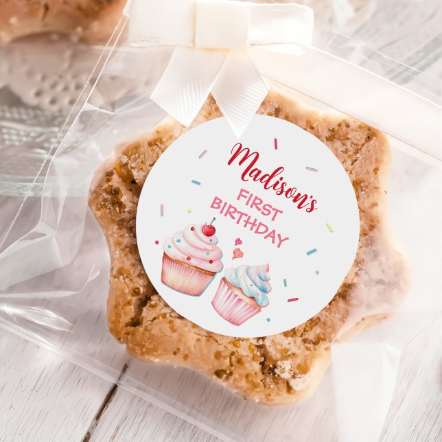 Sticker Rond Cupcake Décoration Party Cute Baking Girl Annivers (Créateur téléchargé)