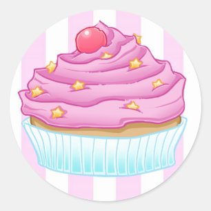 Sticker Rond Cupcake Love