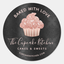 Cupcake Noir Pailleté Rose Gold Cuisson Amour
