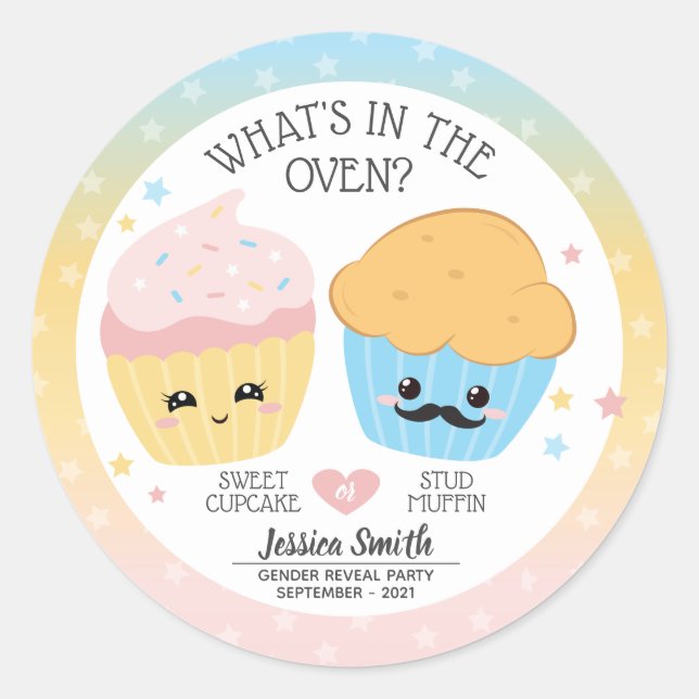 Sticker Rond Cupcake ou muffin Stud (Devant)