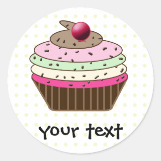 Sticker Rond Cupcake sucré