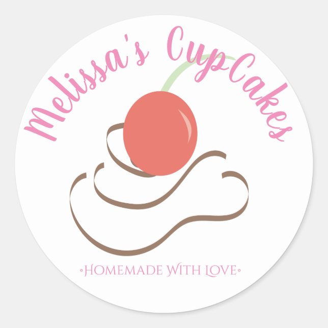Sticker Rond CupCake Swirl Cherry boulangerie maison (Devant)